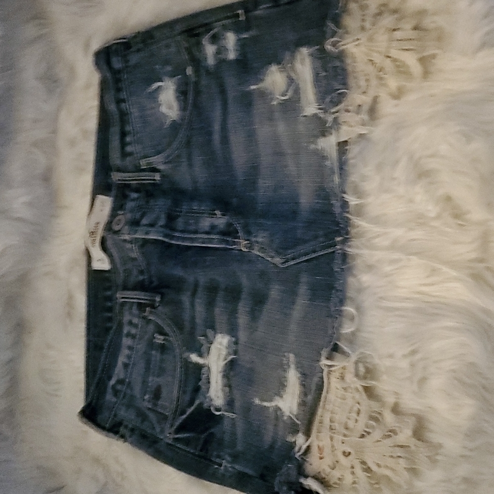 Hollister mini Denim Skirt Distressed